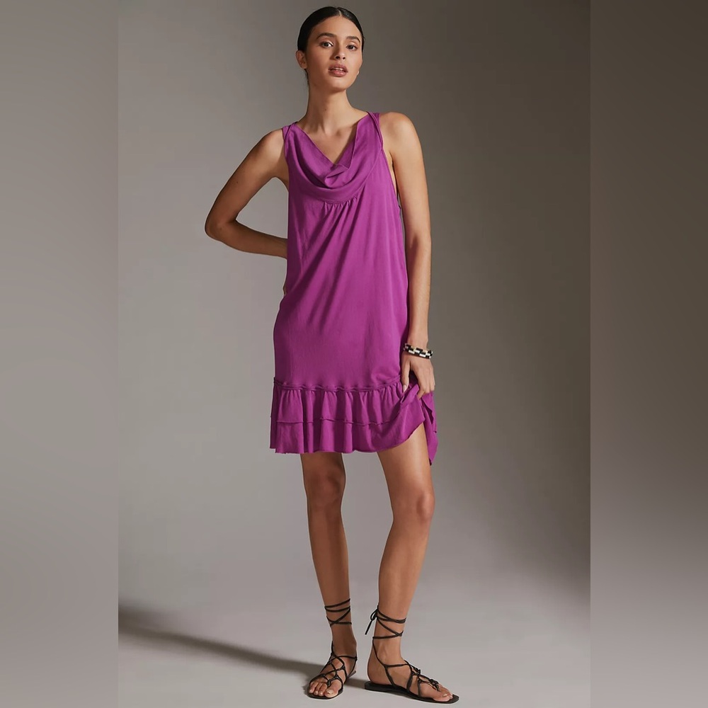 ANTHROPOLOGIE Daily Practice The Casca Mini Dress - Fuchsia Size XS
